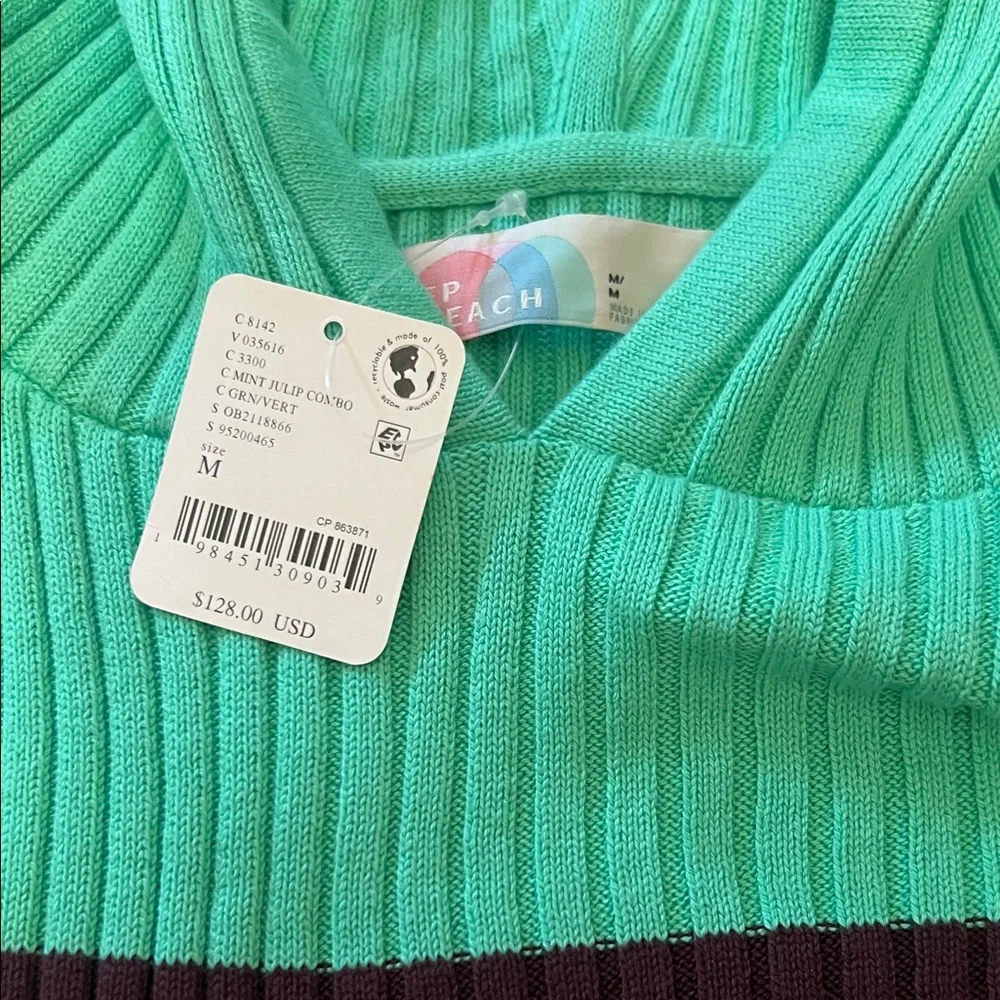 Striped Green and Black Women's Jumpsuit - Picture 2 of 3